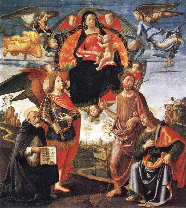 GHIRLANDAIO, Domenico Madonna in Glory with Saints Norge oil painting art